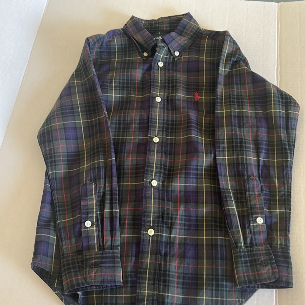 Ralph Lauren boys long sleeve plaid shirt